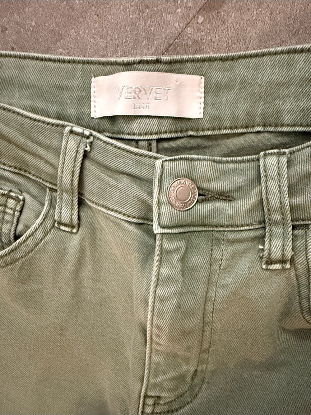 Women’s Vervet High-Rise Wide leg Jeans in Olive Green Sz 27 - Picture 2 of 7